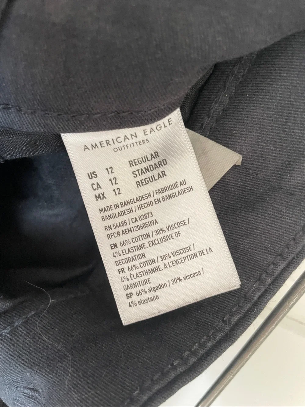 American Eagle Outfitters dark navy Wide-Leg khakis
